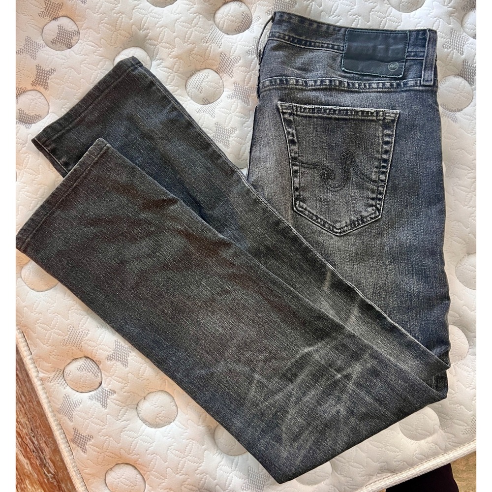 AG Adriano Goldschmied Everett Jeans Mens 32R Gray Slim Straight Denim - Picture 9 of 10